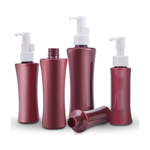 Wine red lotion bottle