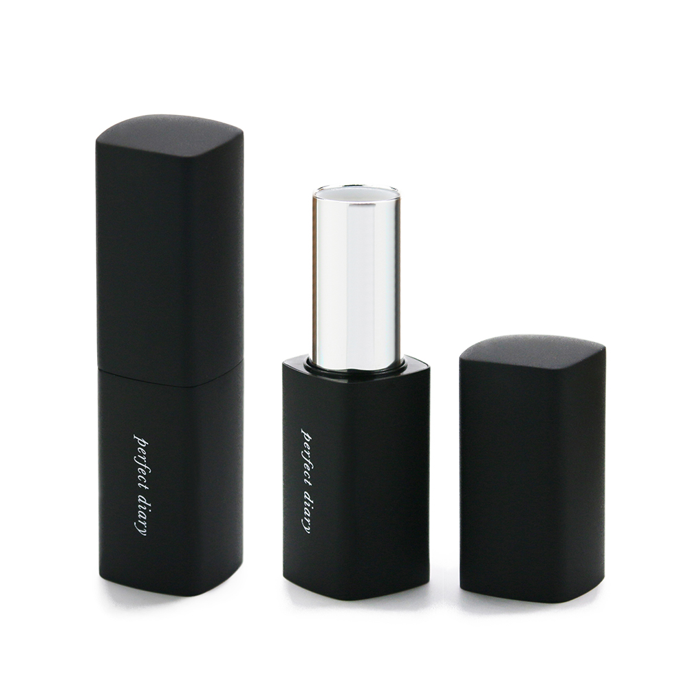 black magnetic aluminum lipstick tube