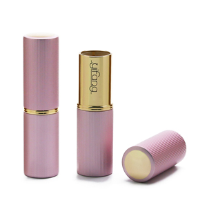 Pink aluminum lipstick tube