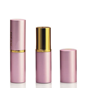 Pink cylinder aluminum lipstick tube
