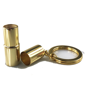 Gold color mini lipstick tube with ring