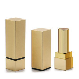 Gold color shiny square lipstick tube