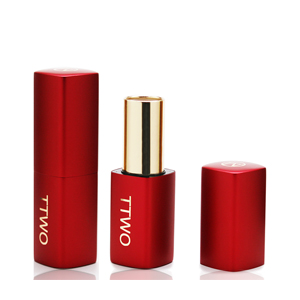 Red aluminum square magnet lipstick tube
