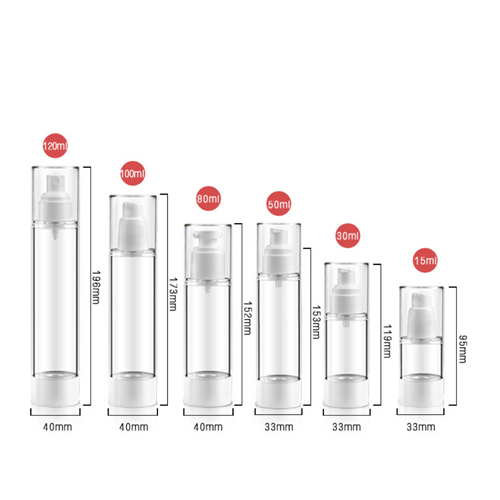 15ml/30ml/50ml/80ml/100ml/120ml airless lotion bottle airless spray bottle