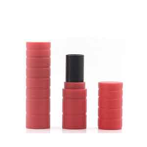 Red cylinder plastic lipstick tube