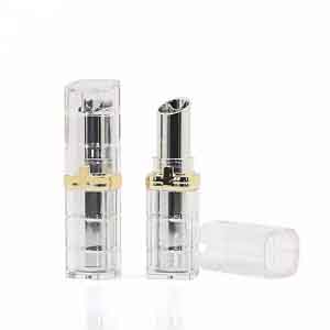 Transparent square lipstick tube