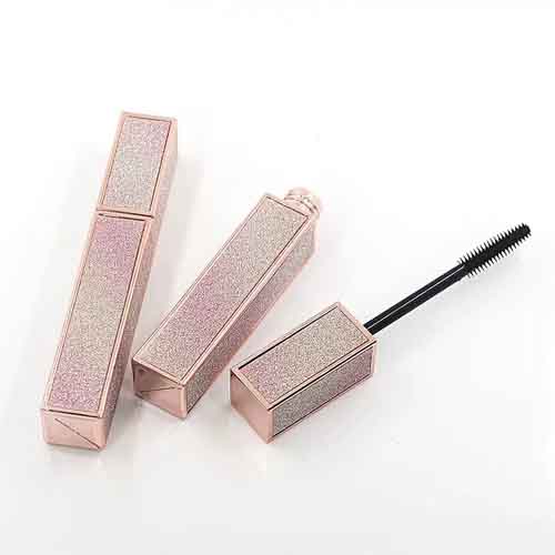 Pink color plastic mascara tube