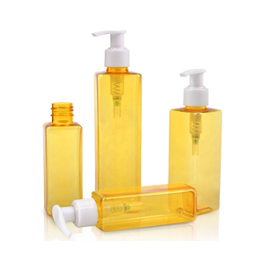 Yellow transparent lotion bottle