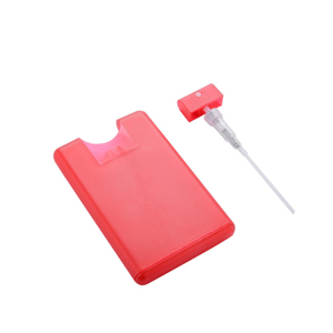 Card carry red spray bottle